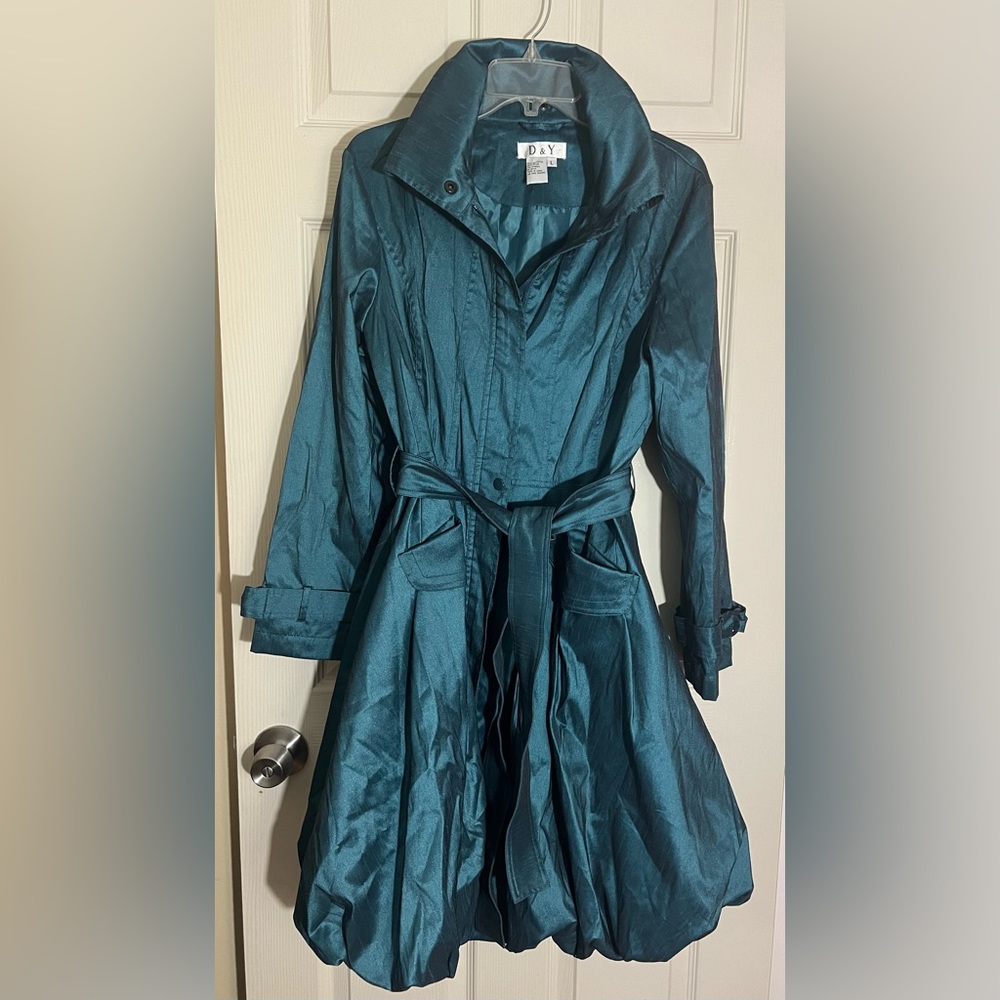 Satin feel trench bubble jacket